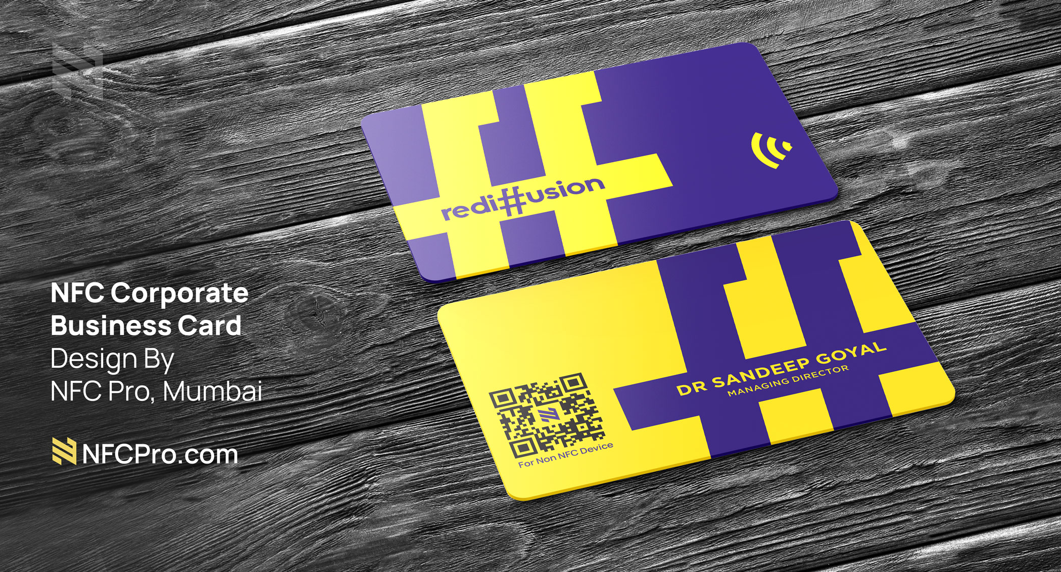 NFC Business Card Design and Printing For Rediffusion Brand Solutions by NFC Pro